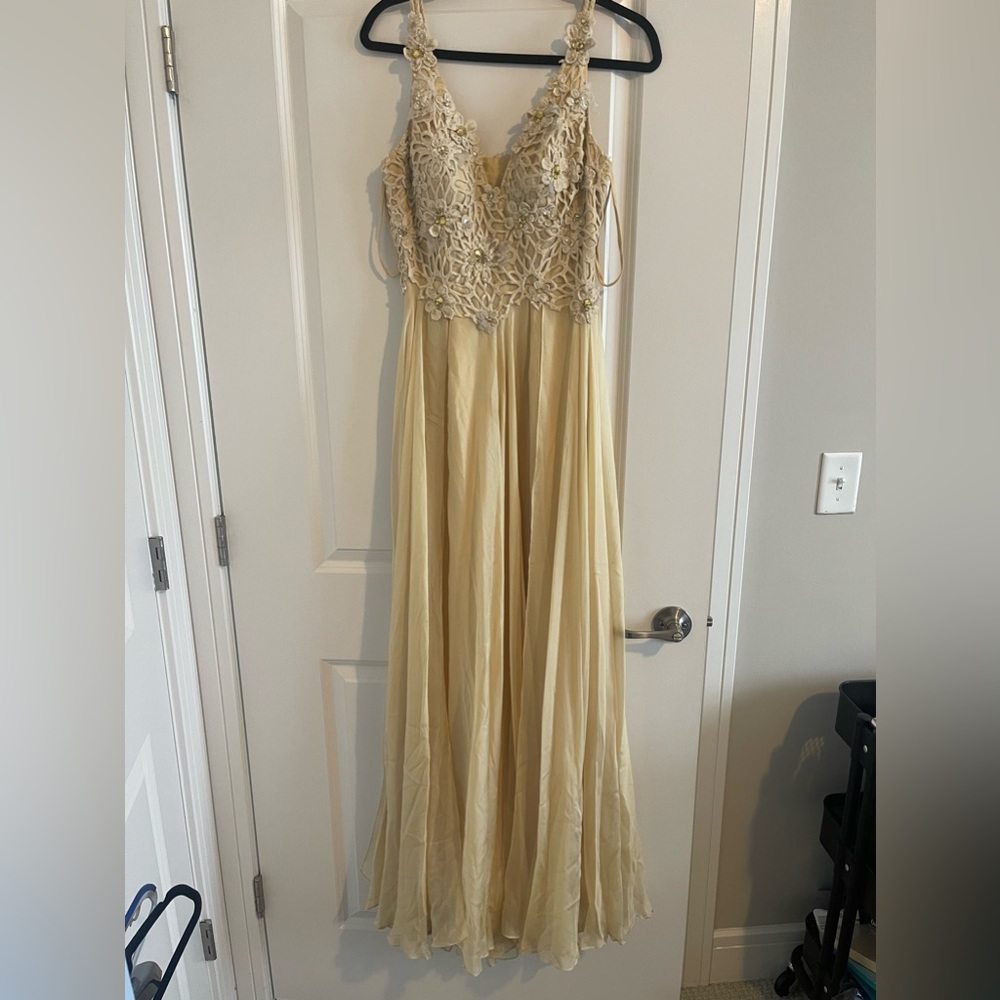 Alberto Makali Gold Silk Dress